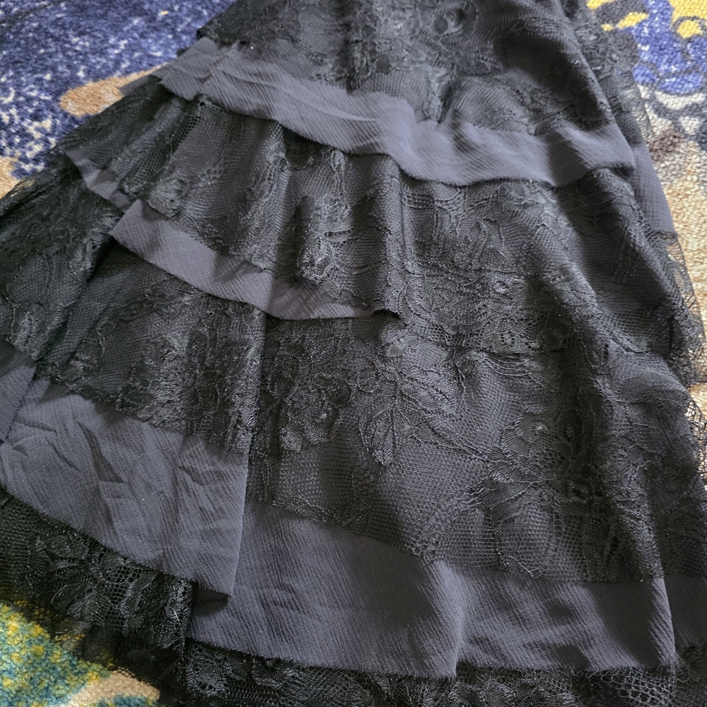 Free People Black Layered Lace Flare Jeans - Picture 6 of 9